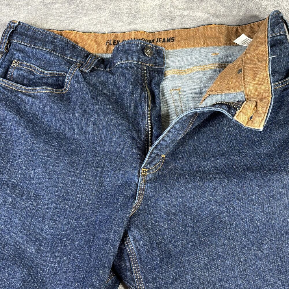 Duluth Trading Flex Ballroom Jeans Mens 38x27 Straight Fit Stretch Denim Pants - Picture 3 of 10